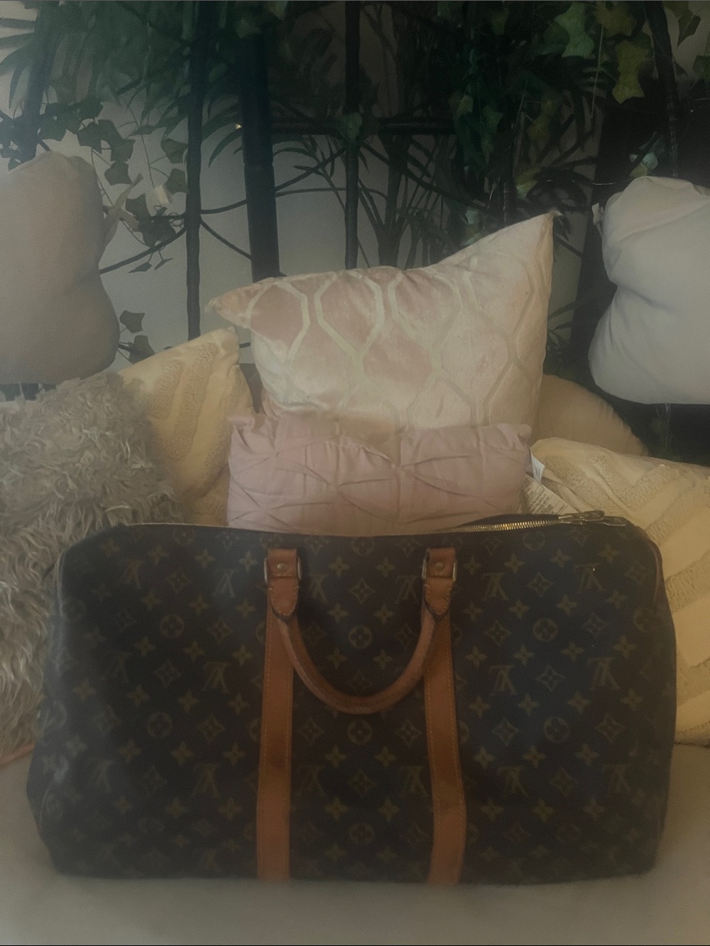 Louis Vuitton Monogram Travel Duffle - Brown with Tan Trim
